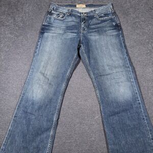 BKE Tyler Straight Leg Jeans Mens 34x30 Blue Denim Embroidered Stretch Western